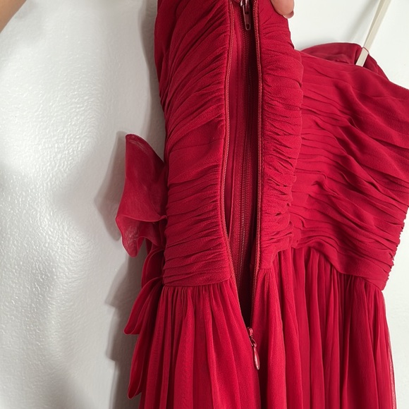 Marchesa Notte Silk Chiffon gown - wine red - Picture 9 of 11